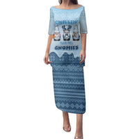 Chillin With My Gnomies Family Matching Puletasi and Hawaiian Shirt Merry Christmas - Wonder Print Shop