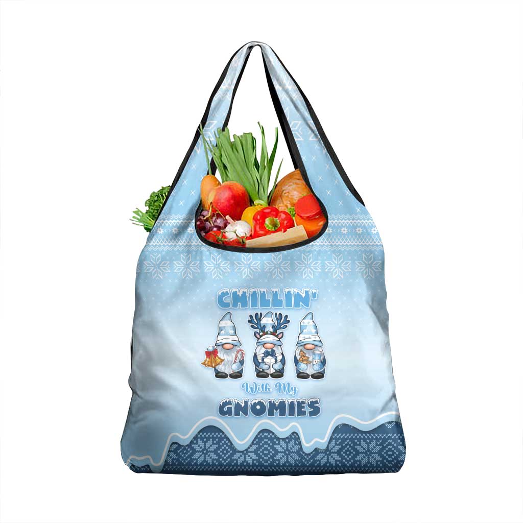 Chillin With My Gnomies Grocery Bag Merry Christmas - Wonder Print Shop