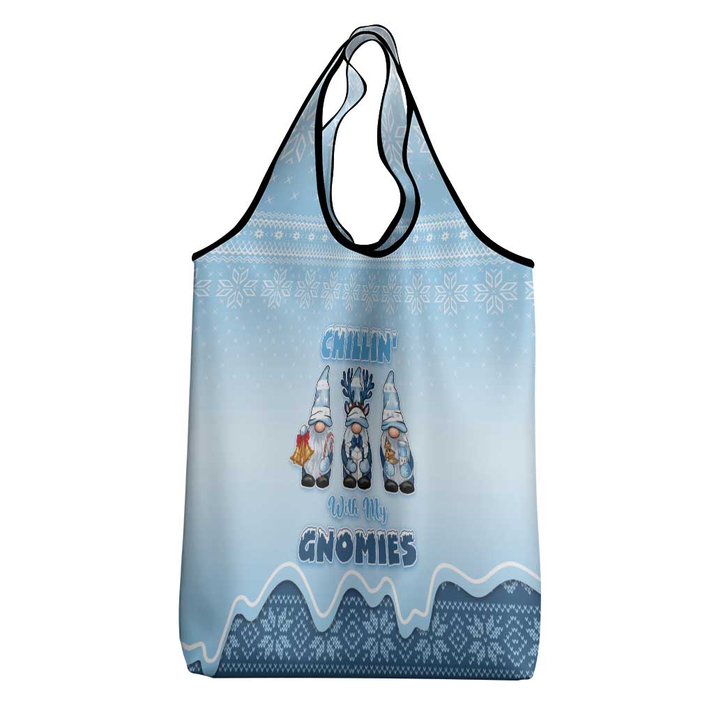 Chillin With My Gnomies Grocery Bag Merry Christmas - Wonder Print Shop