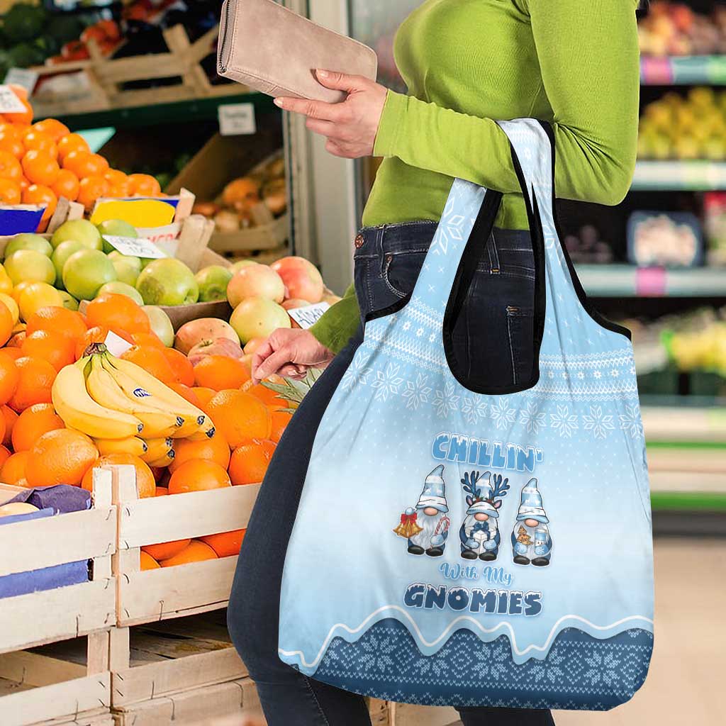 Chillin With My Gnomies Grocery Bag Merry Christmas - Wonder Print Shop