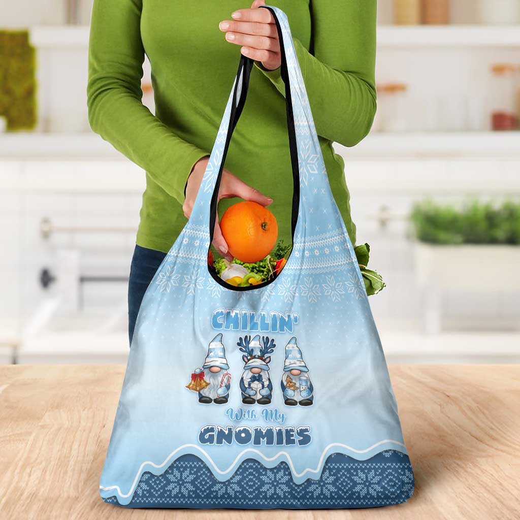 Chillin With My Gnomies Grocery Bag Merry Christmas - Wonder Print Shop