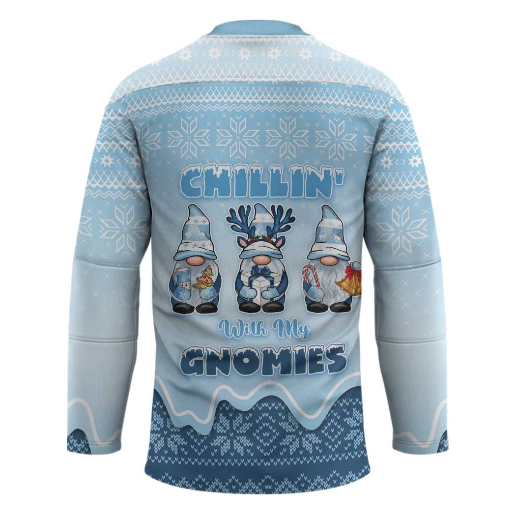 Chillin With My Gnomies Hockey Jersey Merry Christmas - Wonder Print Shop