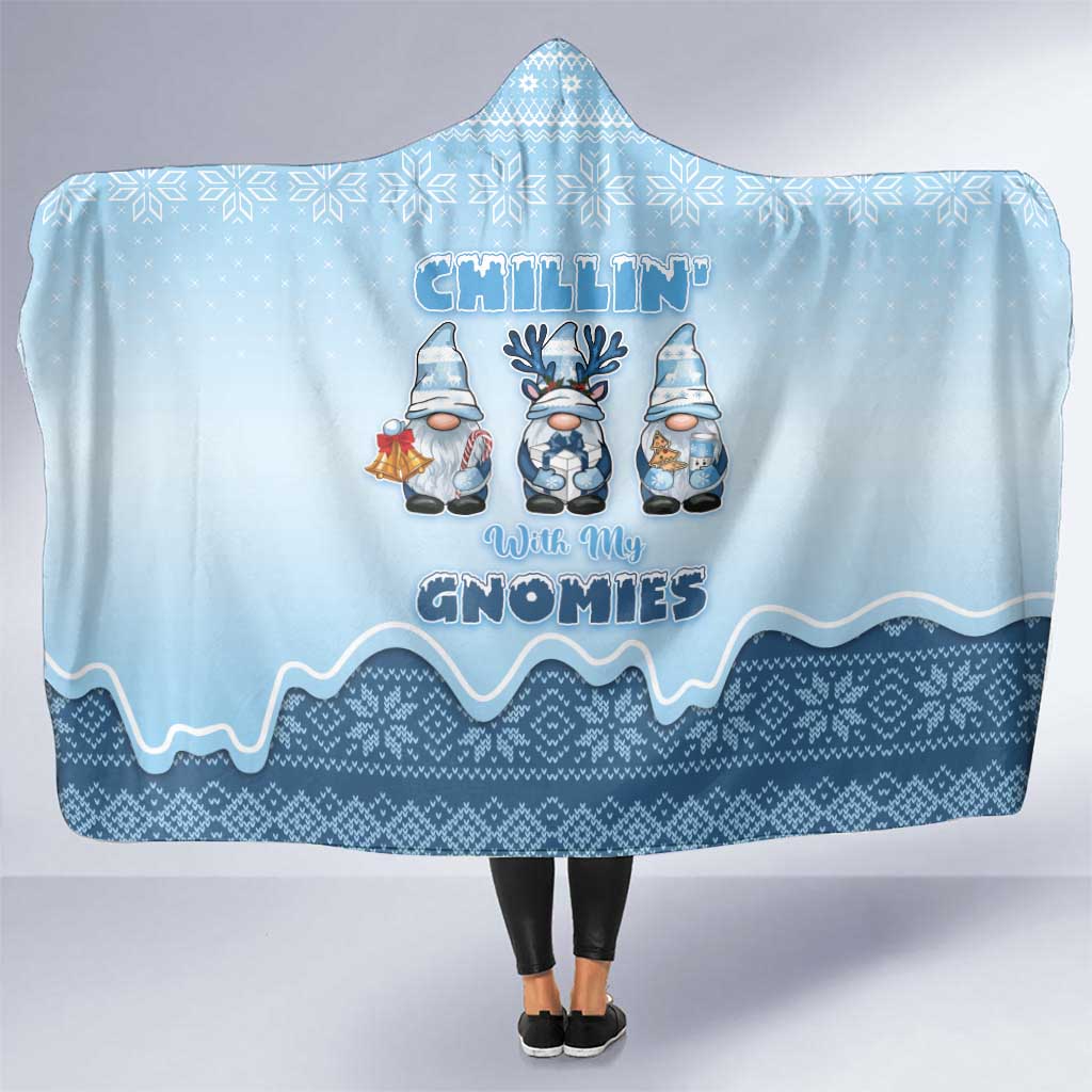 Chillin With My Gnomies Hooded Blanket Merry Christmas - Wonder Print Shop