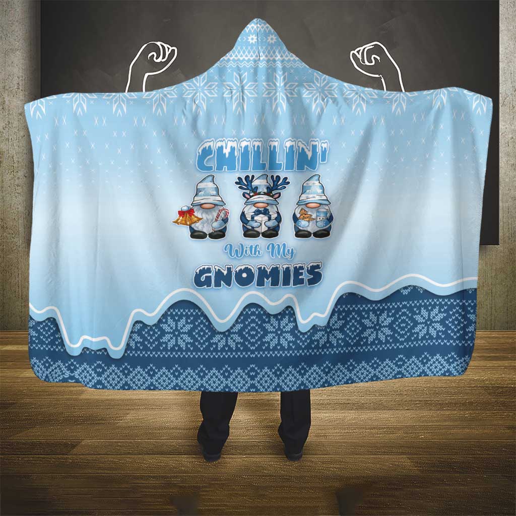 Chillin With My Gnomies Hooded Blanket Merry Christmas - Wonder Print Shop