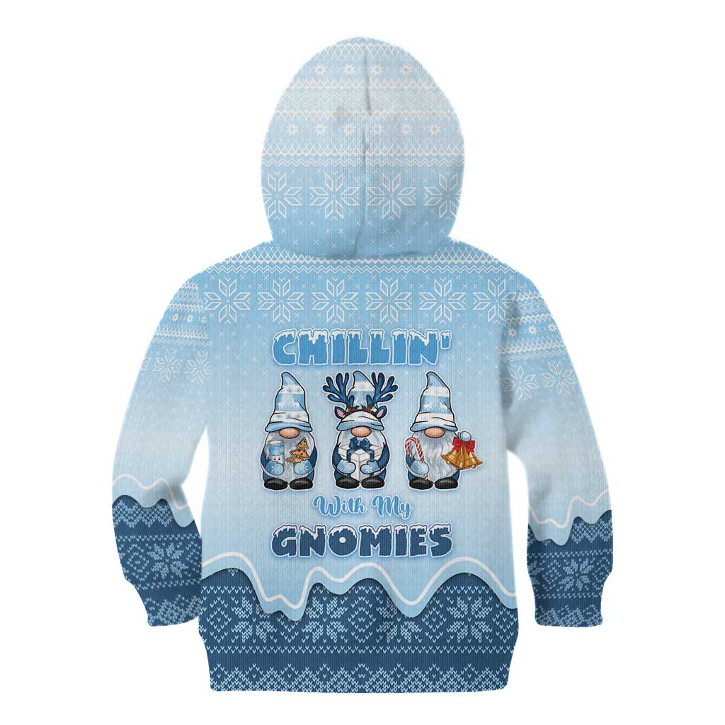 Chillin With My Gnomies Kid Hoodie Merry Christmas - Wonder Print Shop