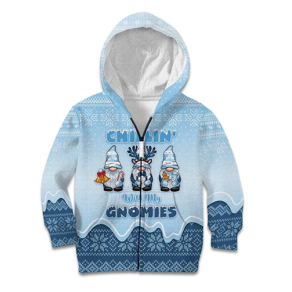 Chillin With My Gnomies Kid Hoodie Merry Christmas - Wonder Print Shop