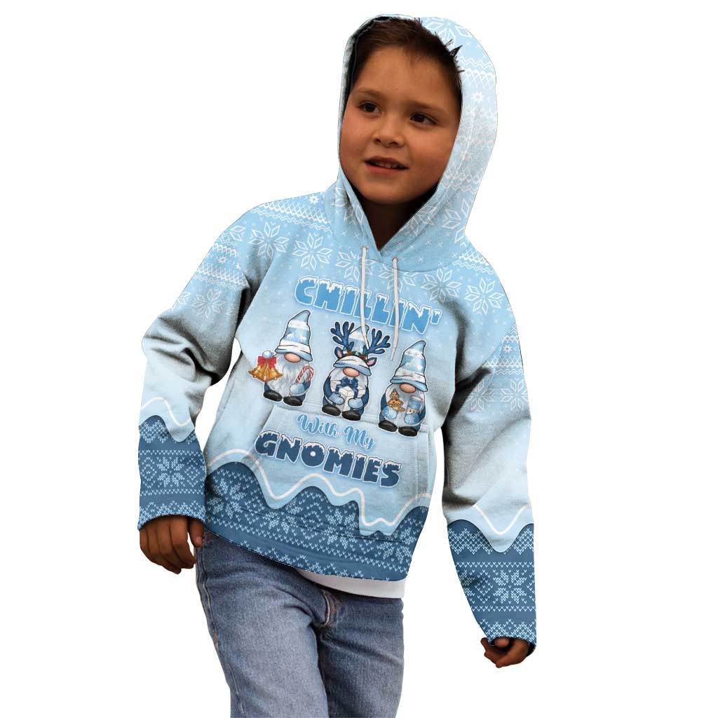 Chillin With My Gnomies Kid Hoodie Merry Christmas - Wonder Print Shop