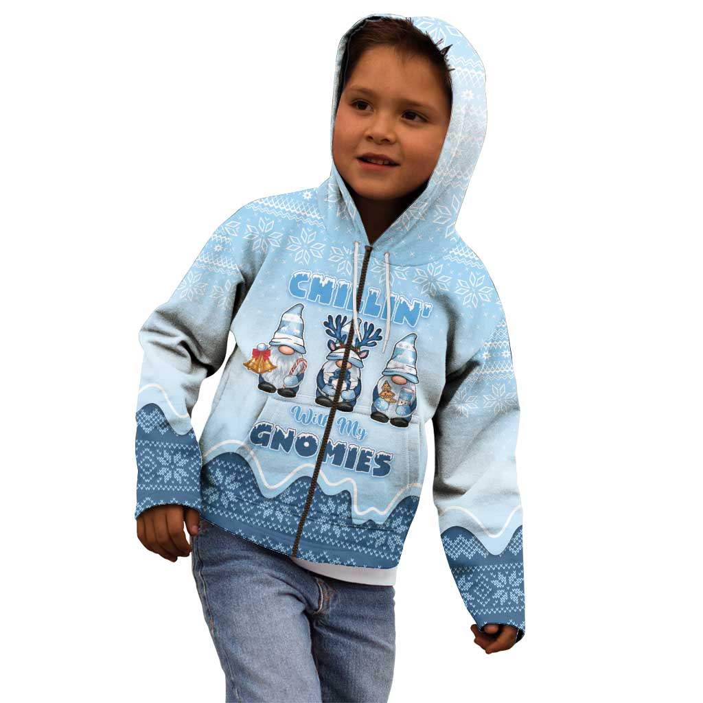 Chillin With My Gnomies Kid Hoodie Merry Christmas - Wonder Print Shop