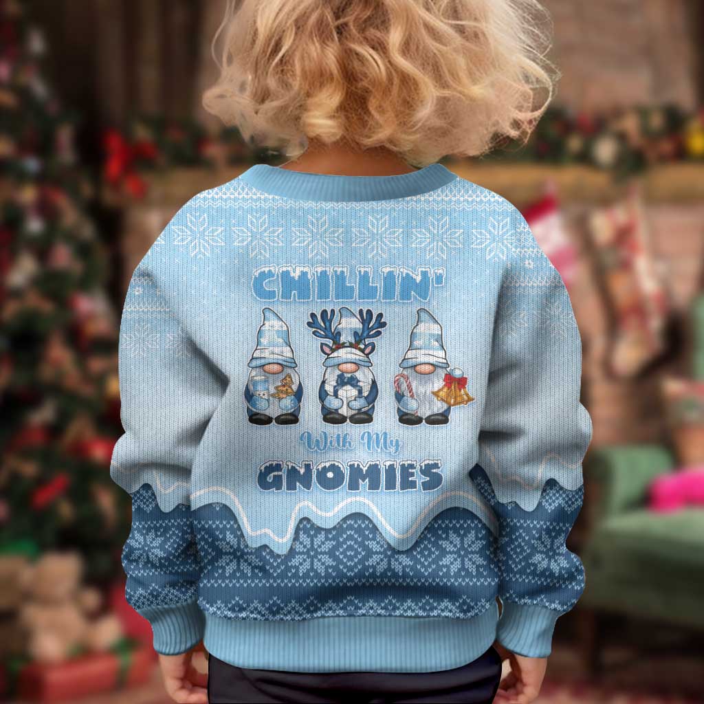 Chillin With My Gnomies Kid Ugly Christmas Sweater Merry Christmas - Wonder Print Shop