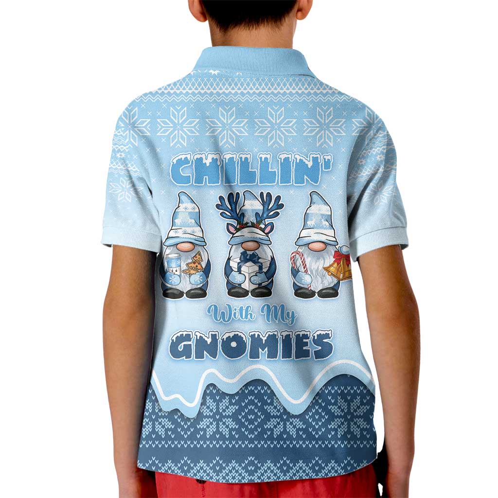 Chillin With My Gnomies Kid Polo Shirt Merry Christmas - Wonder Print Shop