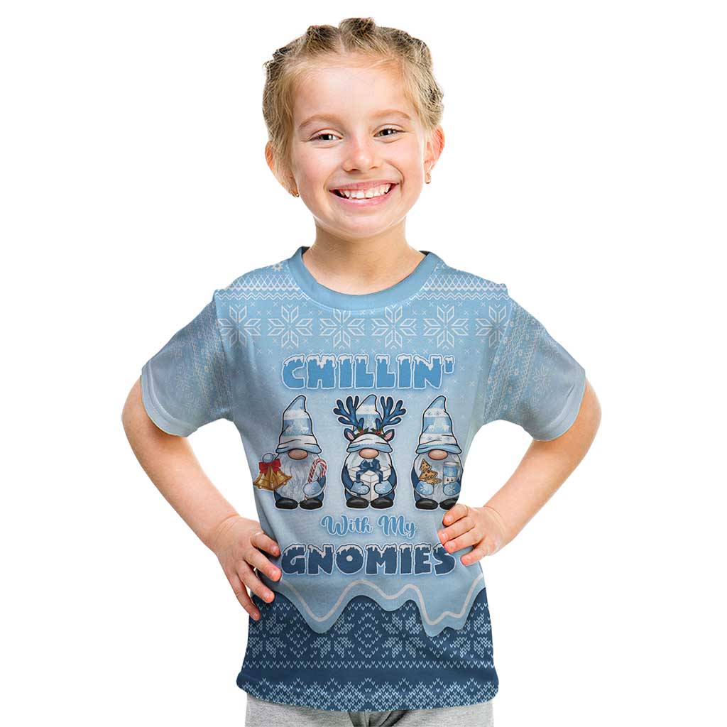 Chillin With My Gnomies Kid T Shirt Merry Christmas - Wonder Print Shop