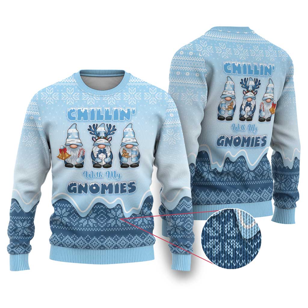 Chillin With My Gnomies Ugly Christmas Sweater Merry Christmas - Wonder Print Shop
