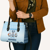 Chillin With My Gnomies Leather Bag Merry Christmas - Wonder Print Shop
