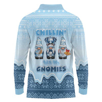 Chillin With My Gnomies Long Sleeve Polo Shirt Merry Christmas - Wonder Print Shop