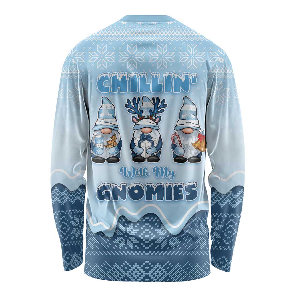Chillin With My Gnomies Long Sleeve Shirt Merry Christmas - Wonder Print Shop
