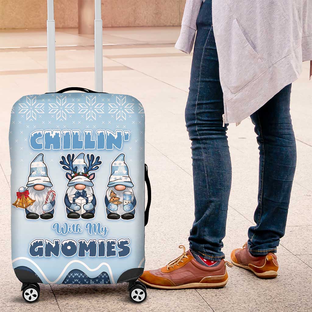 Chillin With My Gnomies Luggage Cover Merry Christmas - Wonder Print Shop