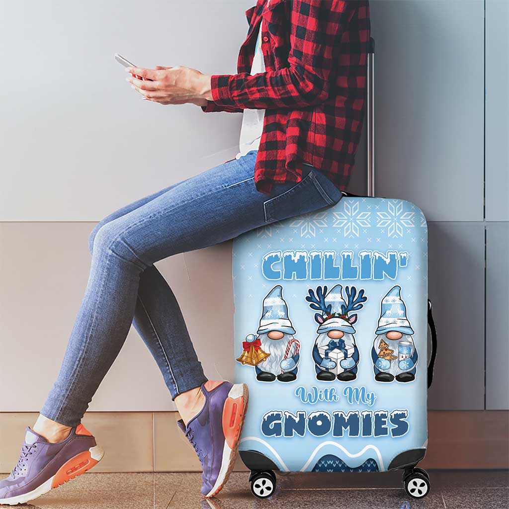 Chillin With My Gnomies Luggage Cover Merry Christmas - Wonder Print Shop