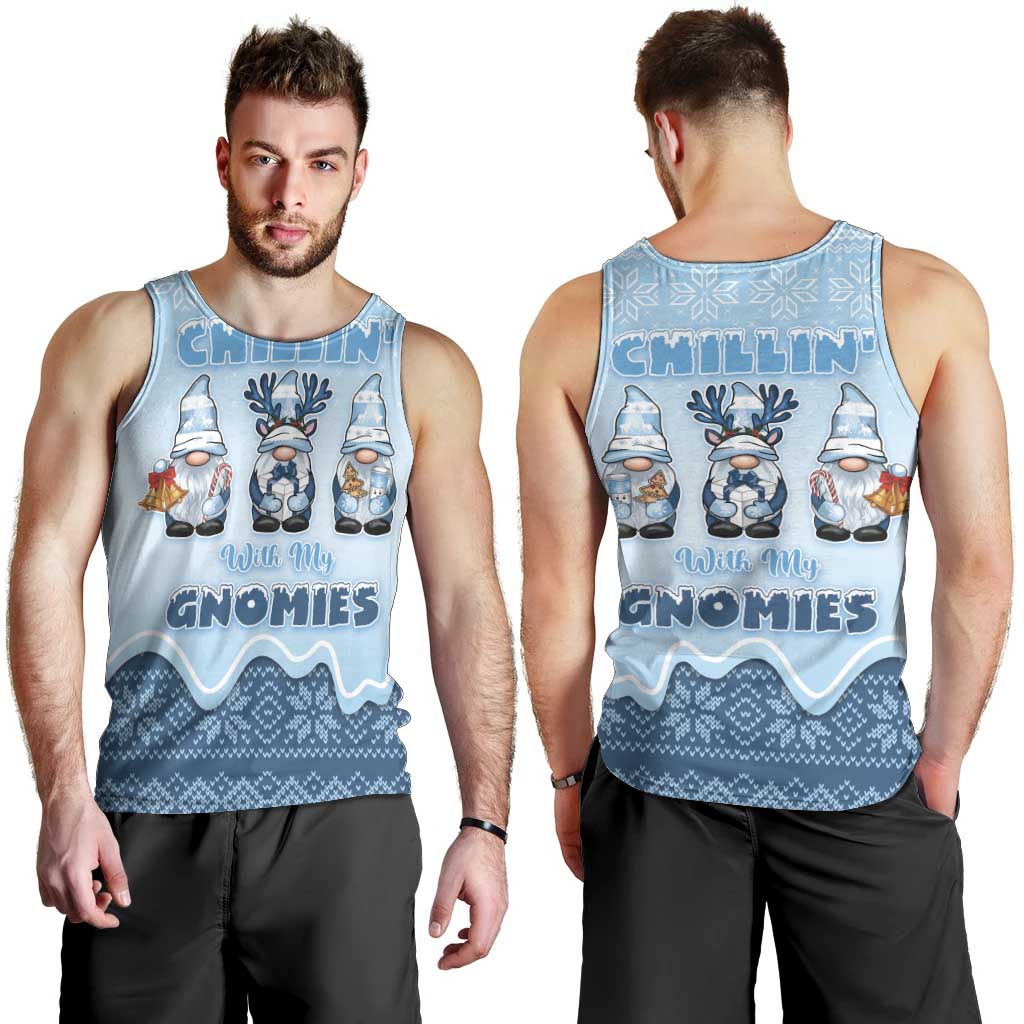 Chillin With My Gnomies Men Tank Top Merry Christmas - Wonder Print Shop