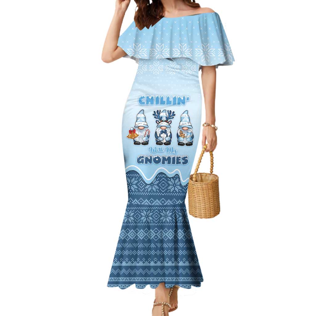 Chillin With My Gnomies Mermaid Dress Merry Christmas - Wonder Print Shop