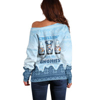 Chillin With My Gnomies Off Shoulder Sweater Merry Christmas - Wonder Print Shop