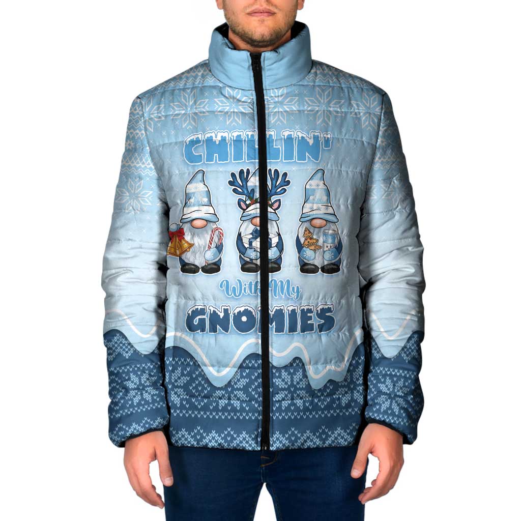 Chillin With My Gnomies Padded Jacket Merry Christmas - Wonder Print Shop