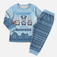 Chillin With My Gnomies Christmas Pajama Set Merry Christmas - Wonder Print Shop