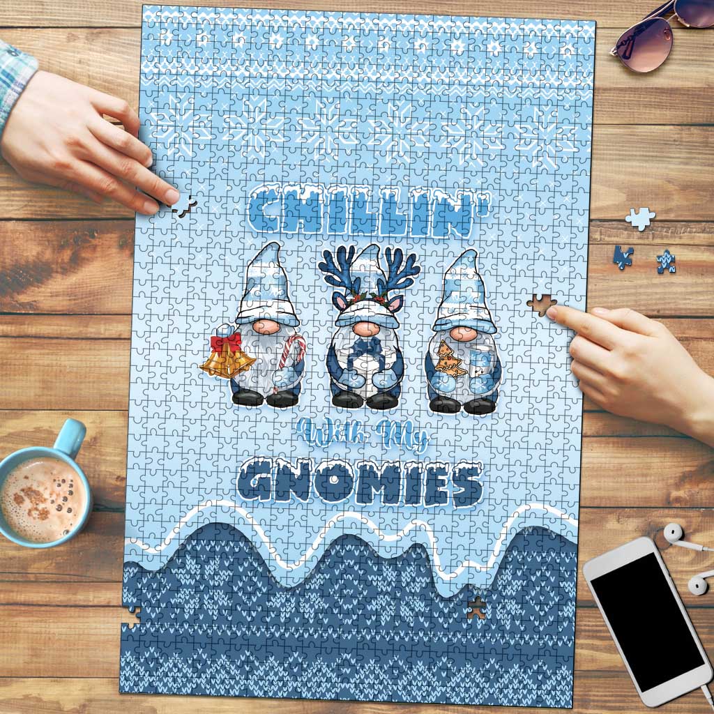 Chillin With My Gnomies Puzzle Merry Christmas - Wonder Print Shop