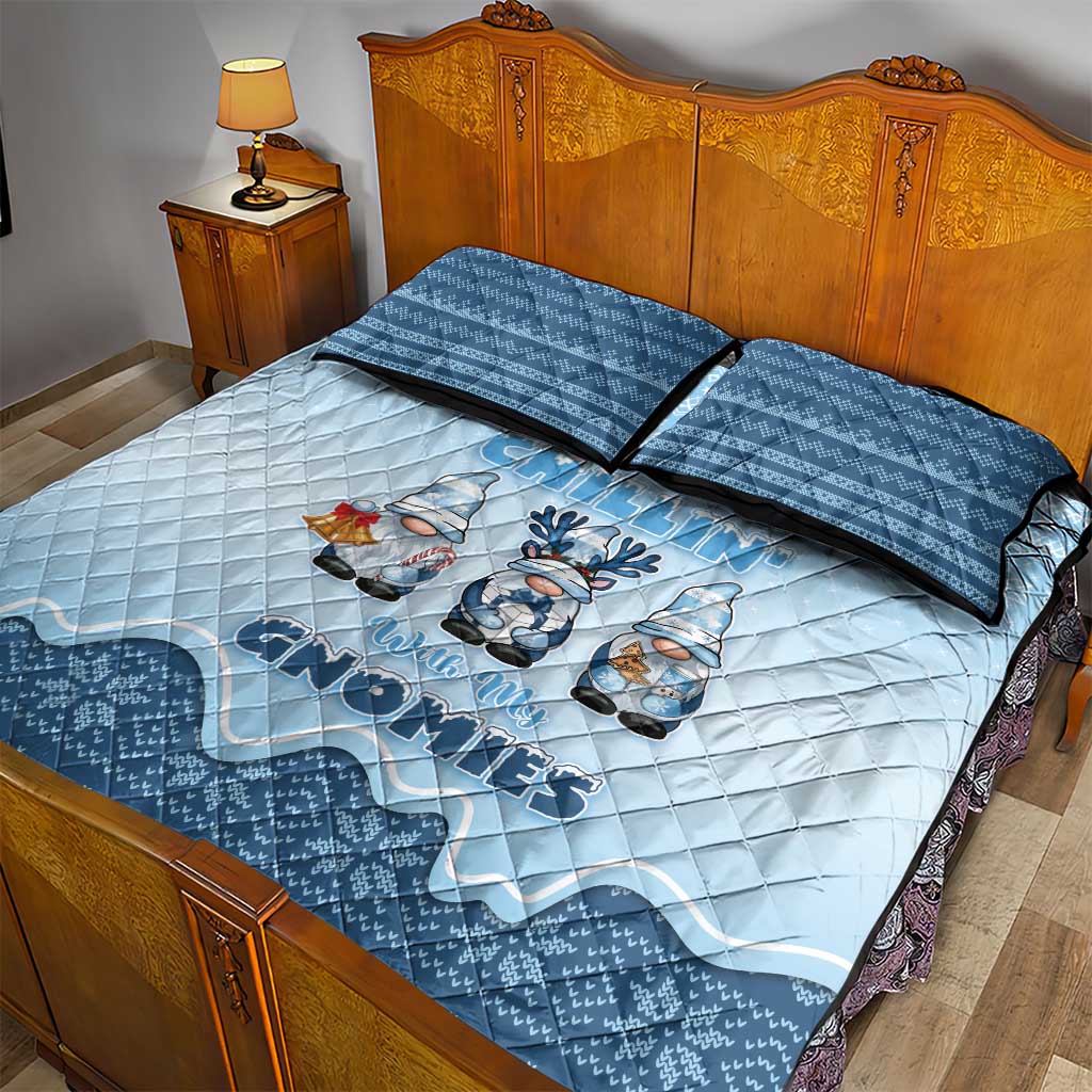 Chillin With My Gnomies Quilt Bed Set Merry Christmas - Wonder Print Shop