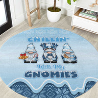 Chillin With My Gnomies Round Carpet Merry Christmas - Wonder Print Shop