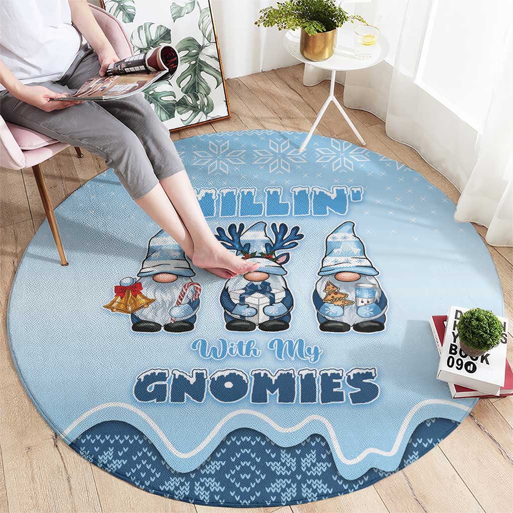 Chillin With My Gnomies Round Carpet Merry Christmas - Wonder Print Shop