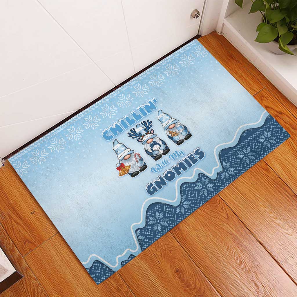 Chillin With My Gnomies Rubber Doormat Merry Christmas - Wonder Print Shop