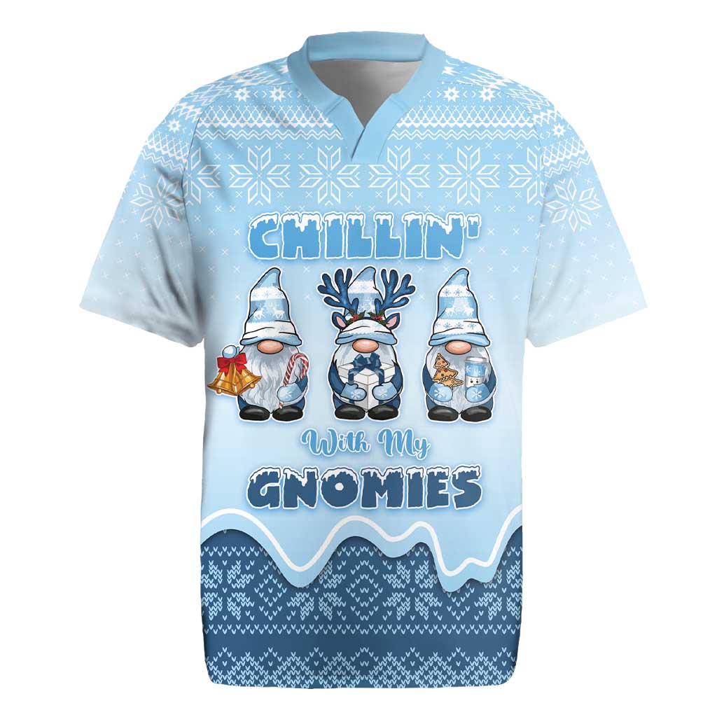 Chillin With My Gnomies Rugby Jersey Merry Christmas - Wonder Print Shop