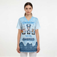 Chillin With My Gnomies Scrub Top Merry Christmas - Wonder Print Shop