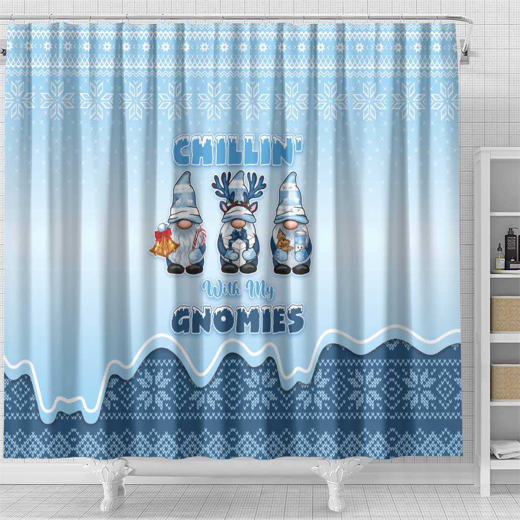 Chillin With My Gnomies Shower Curtain Merry Christmas - Wonder Print Shop