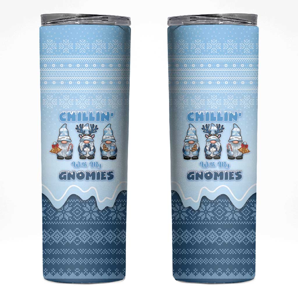 Chillin With My Gnomies Skinny Tumbler Merry Christmas - Wonder Print Shop