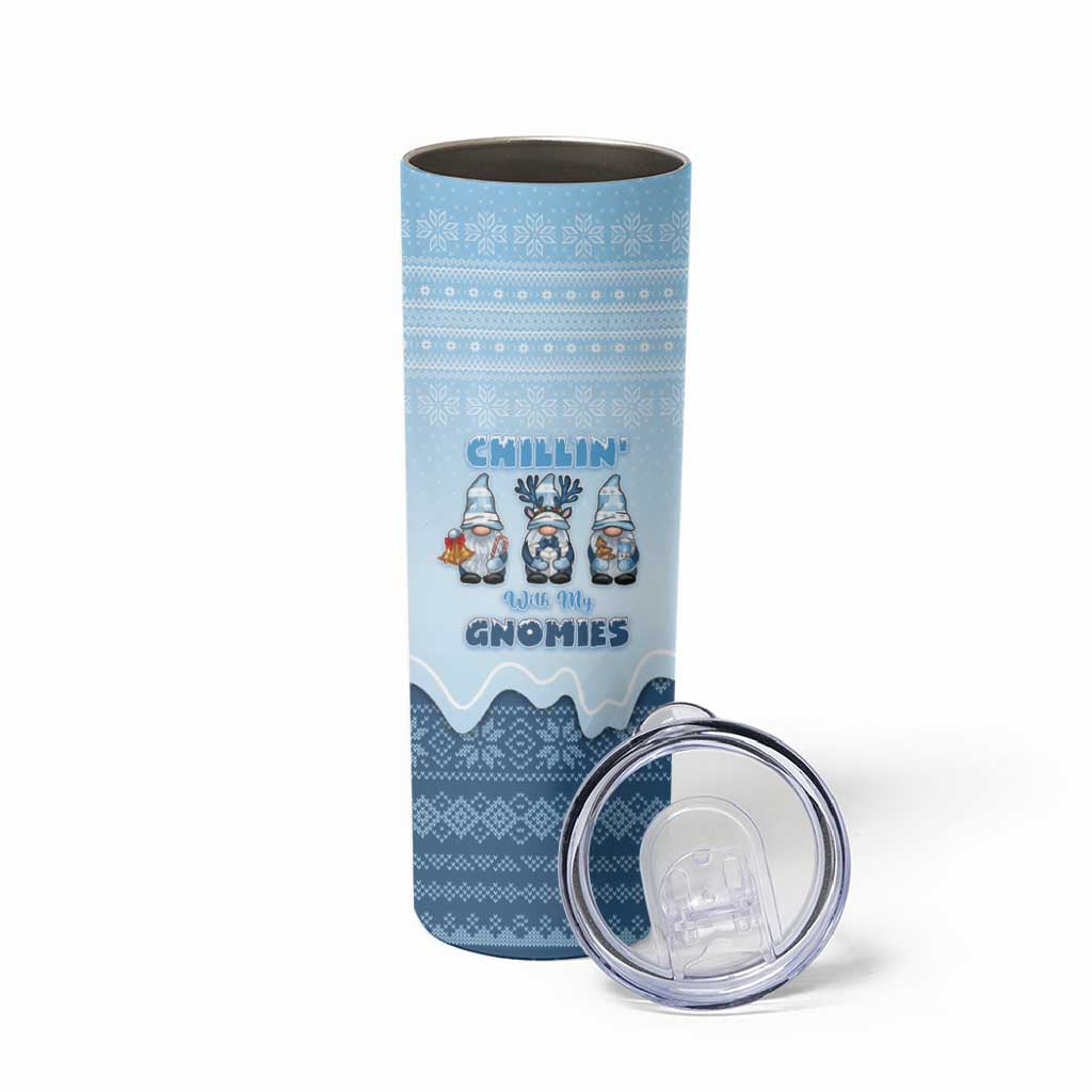 Chillin With My Gnomies Skinny Tumbler Merry Christmas - Wonder Print Shop