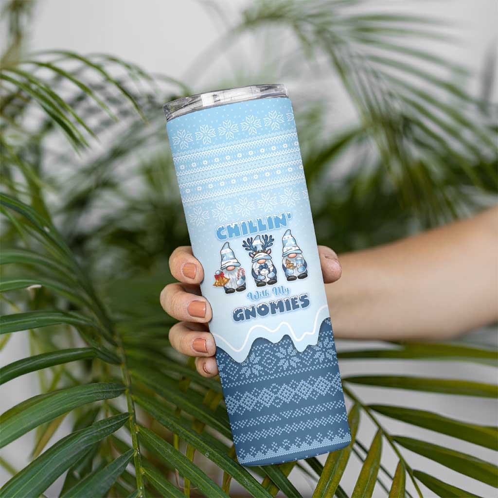 Chillin With My Gnomies Skinny Tumbler Merry Christmas - Wonder Print Shop