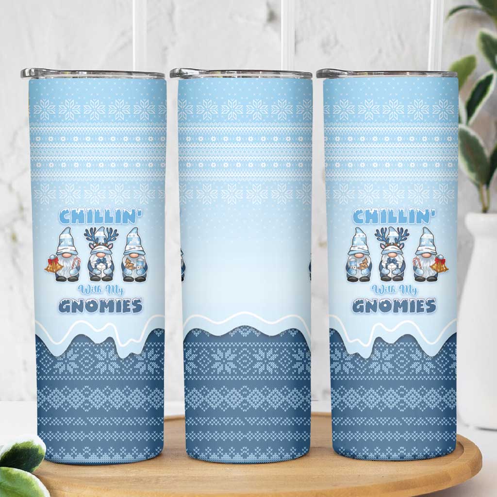 Chillin With My Gnomies Skinny Tumbler Merry Christmas - Wonder Print Shop
