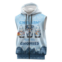 Chillin With My Gnomies Sleeveless Zip Hoodie Merry Christmas - Wonder Print Shop
