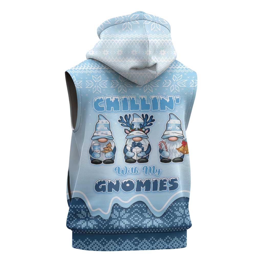 Chillin With My Gnomies Sleeveless Zip Hoodie Merry Christmas - Wonder Print Shop