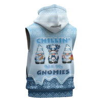 Chillin With My Gnomies Sleeveless Zip Hoodie Merry Christmas - Wonder Print Shop