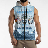 Chillin With My Gnomies Sleeveless Zip Hoodie Merry Christmas - Wonder Print Shop