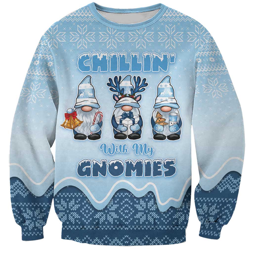 Chillin With My Gnomies Sweatshirt Merry Christmas - Wonder Print Shop