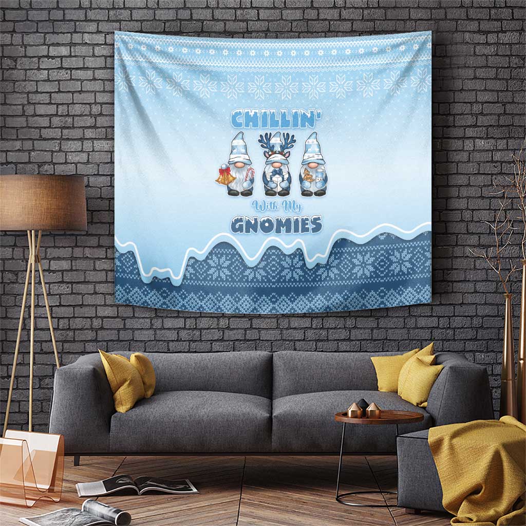 Chillin With My Gnomies Tapestry Merry Christmas - Wonder Print Shop