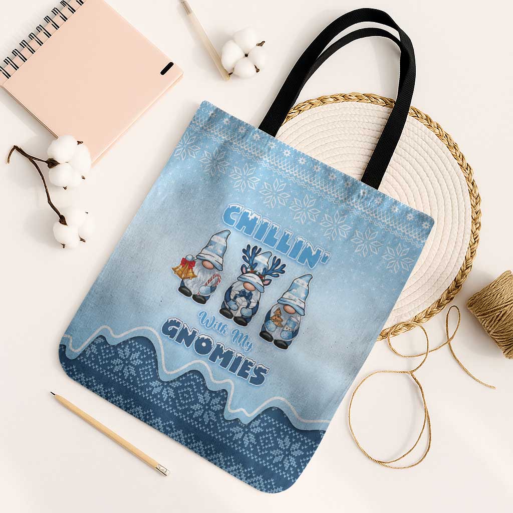 Chillin With My Gnomies Tote Bag Merry Christmas - Wonder Print Shop
