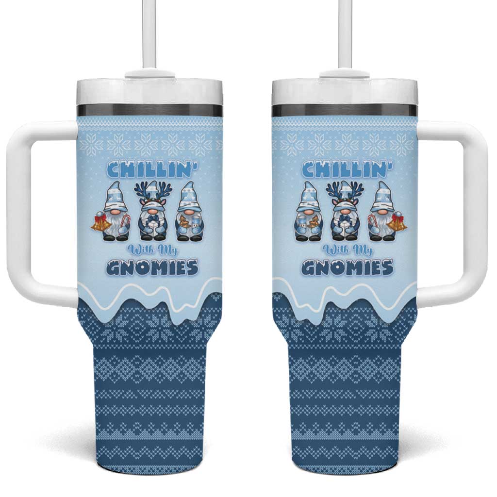 Chillin With My Gnomies Tumbler With Handle Merry Christmas - Wonder Print Shop