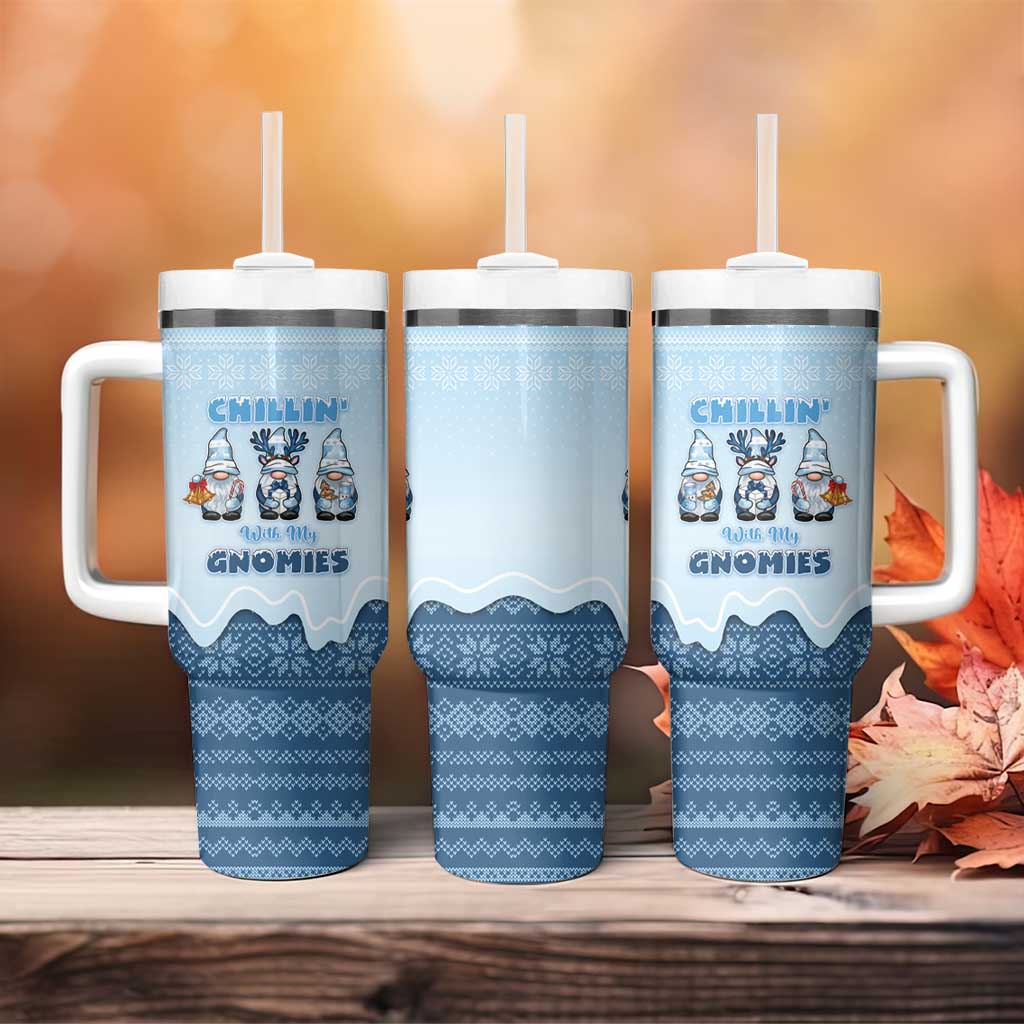 Chillin With My Gnomies Tumbler With Handle Merry Christmas - Wonder Print Shop