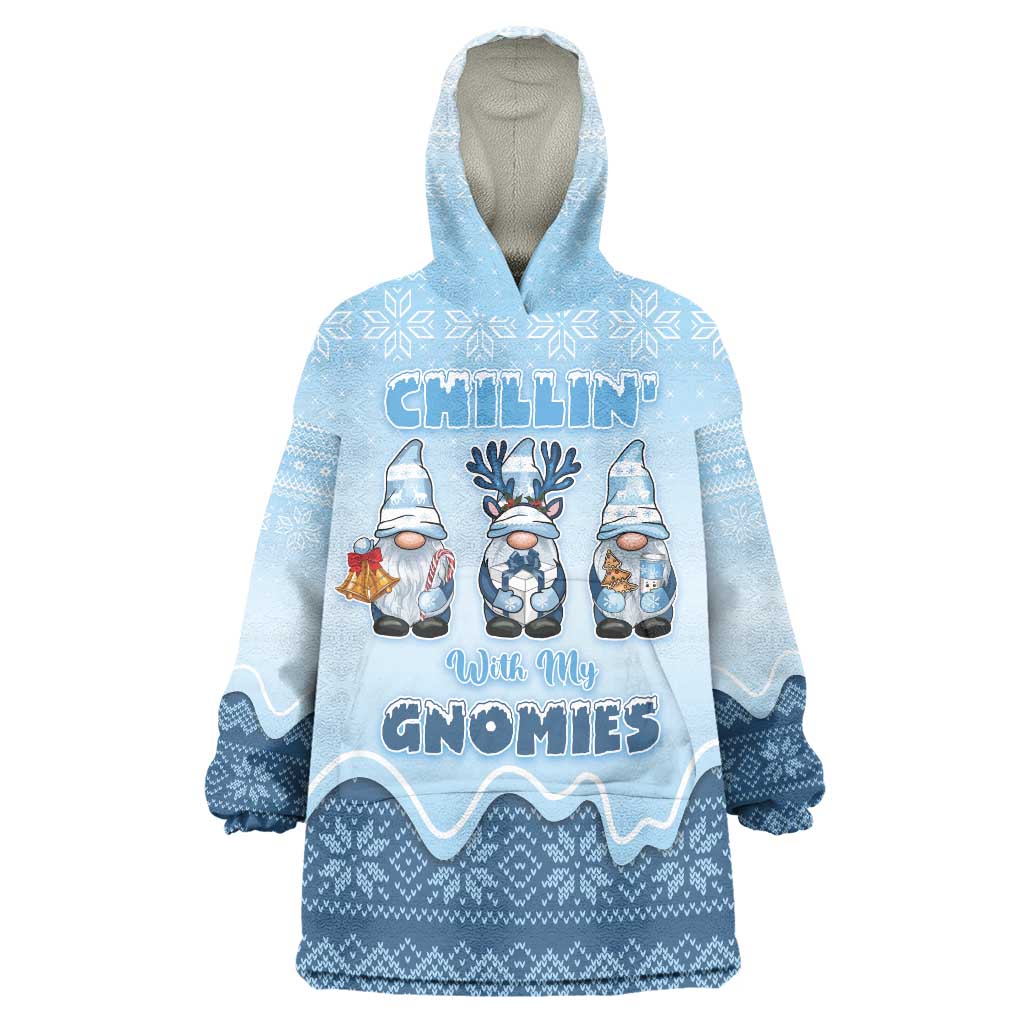 Chillin With My Gnomies Wearable Blanket Hoodie Merry Christmas - Wonder Print Shop