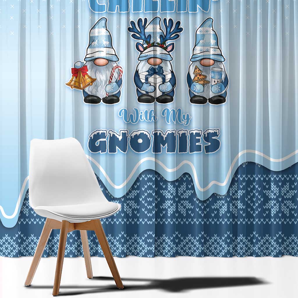 Chillin With My Gnomies Window Curtain Merry Christmas - Wonder Print Shop