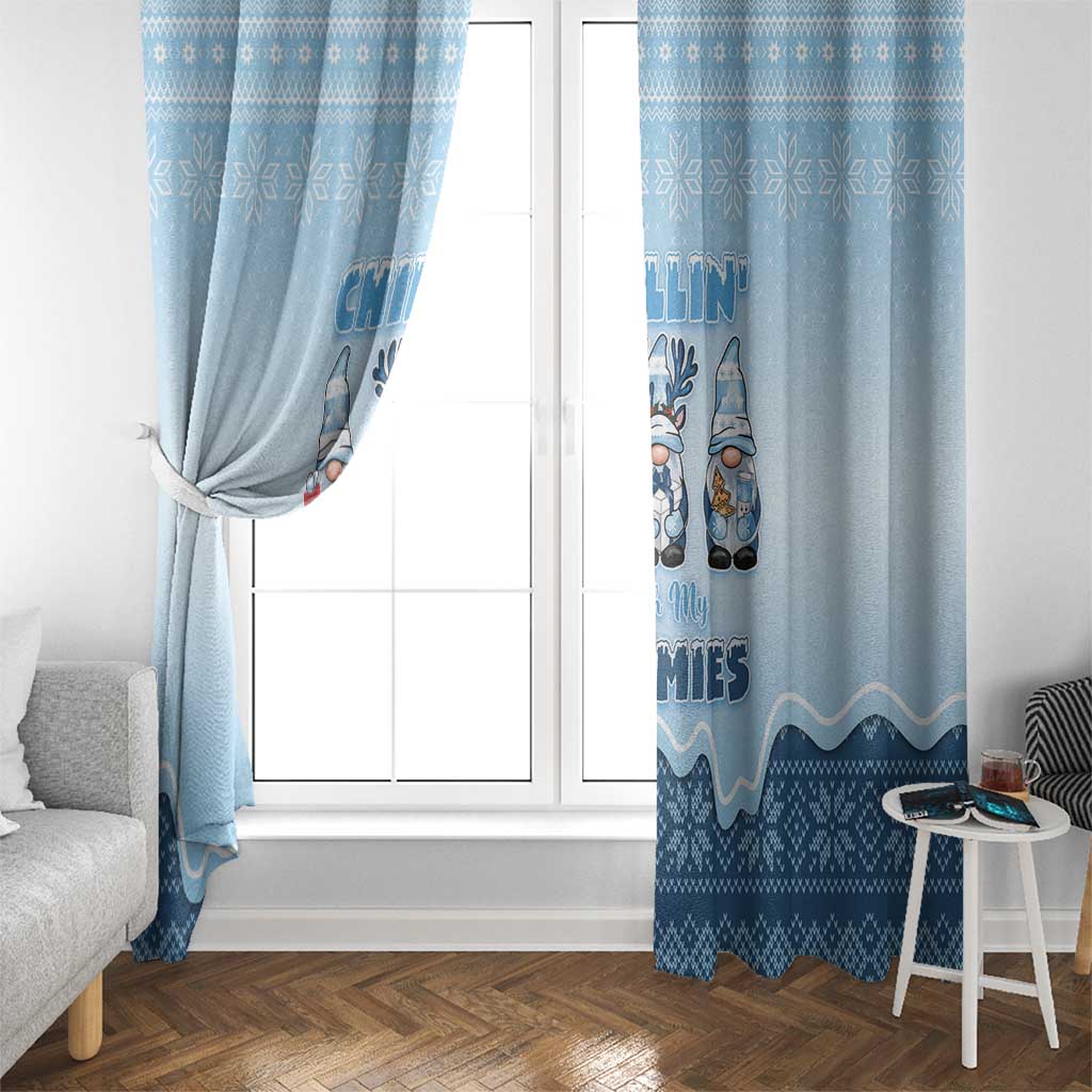 Chillin With My Gnomies Window Curtain Merry Christmas - Wonder Print Shop